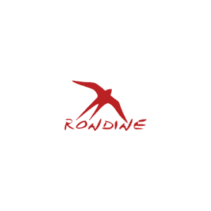Sfondo bianco con logo rosso Rondine